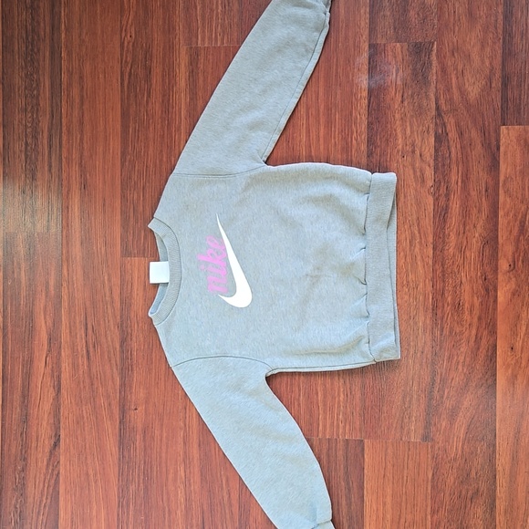 Nike Other - Nike Toddler Girl Gray Sweatshirt Pink Logo Size 4T EUC